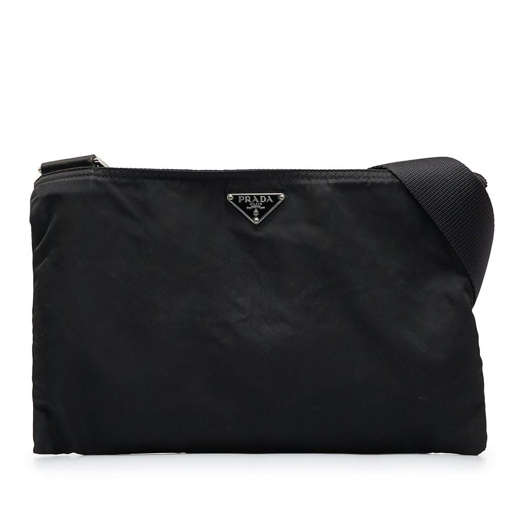 Prada Tessuto Zip Top Crossbody Black Very good condition - Front View