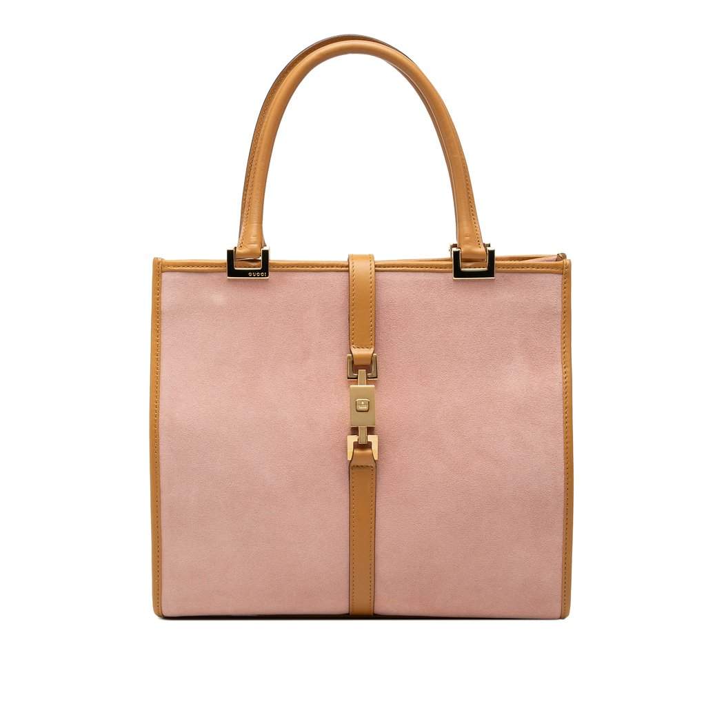 Gucci Suede Jackie Handbag Pink Leather Very good - Front View