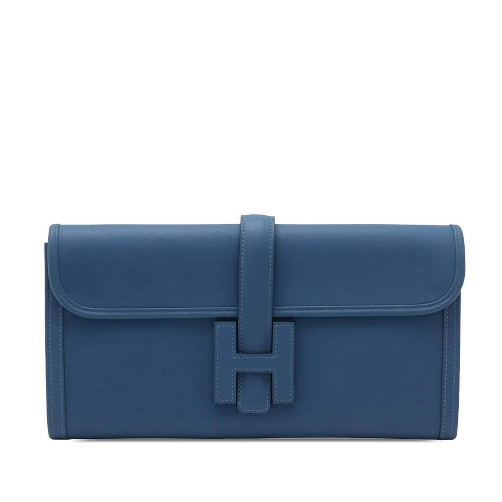 Hermès Swift Jige Elan 29 Blue Leather Very good condition - Front View