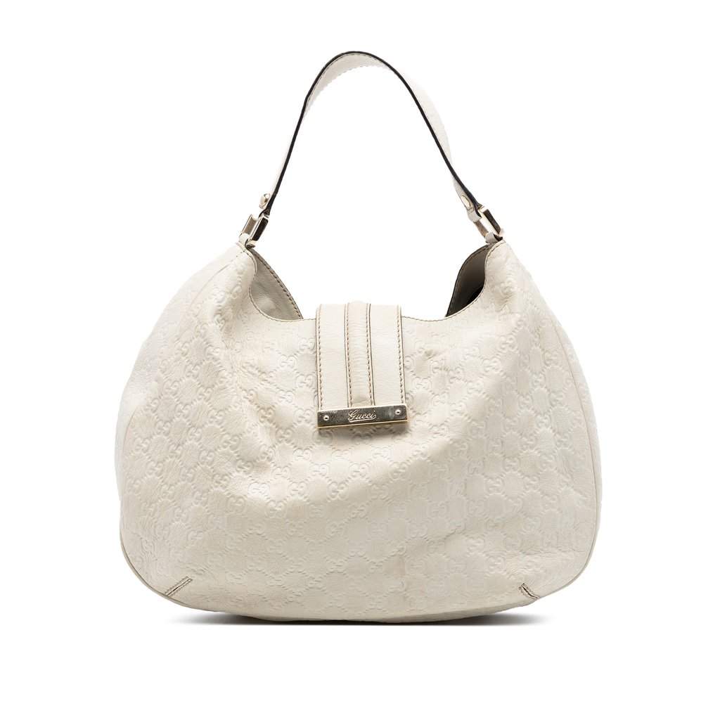 Gucci Large Guccissima New Ladies Hobo White Leather Very good condition - Front View