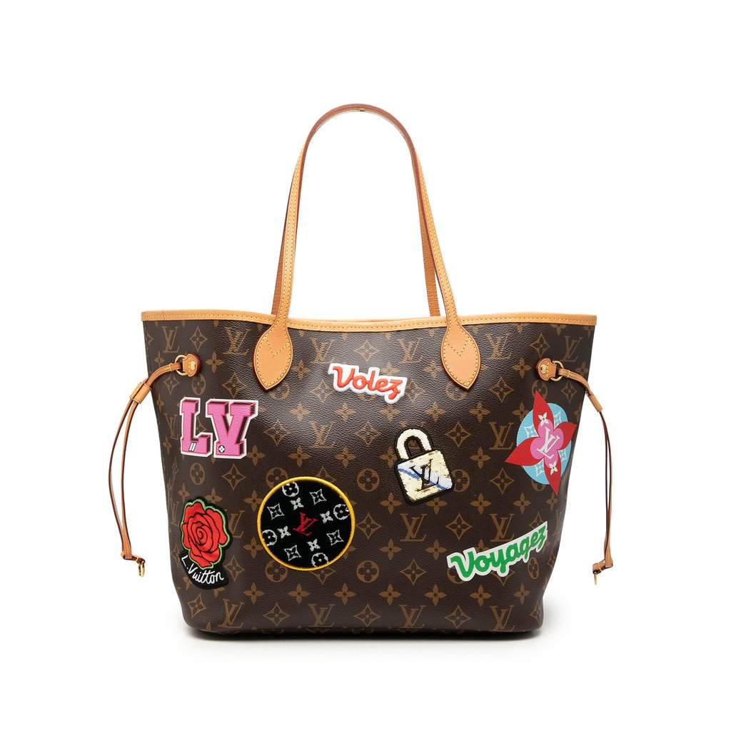 Louis Vuitton Monogram Patches Neverfull MM Brown Very good condition - Front View