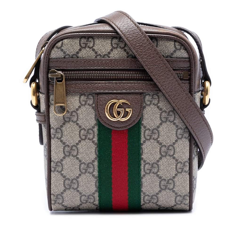 Gucci Mini GG Supreme Web Ophidia Crossbody Beige Very good condition - Front View