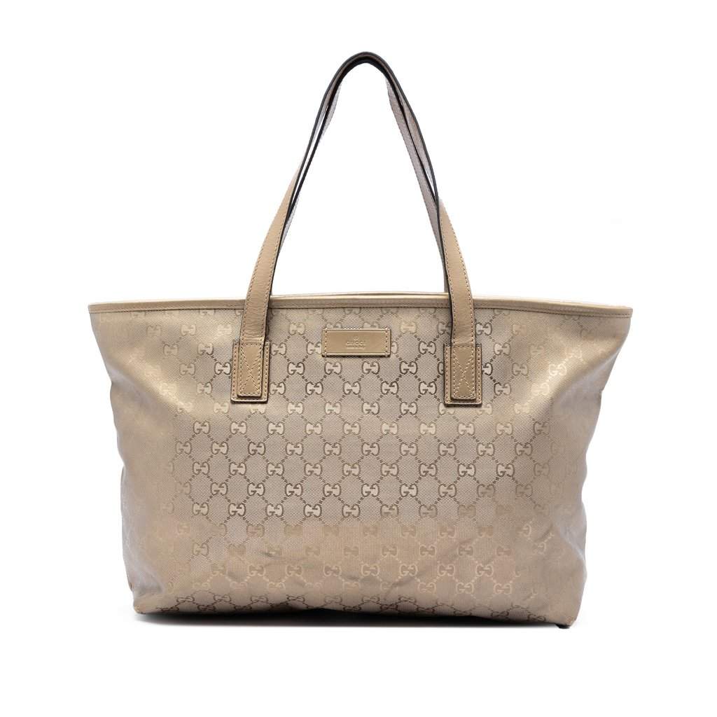 Gucci Medium GG Imprime Tote Gold Very good - Front View