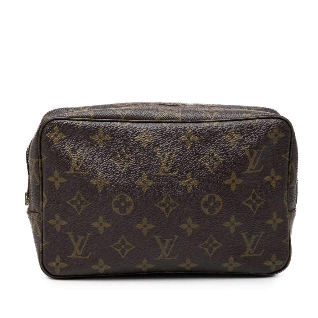 Louis Vuitton Monogram Macassar Toilet Pouch GM Brown Very good - Front View