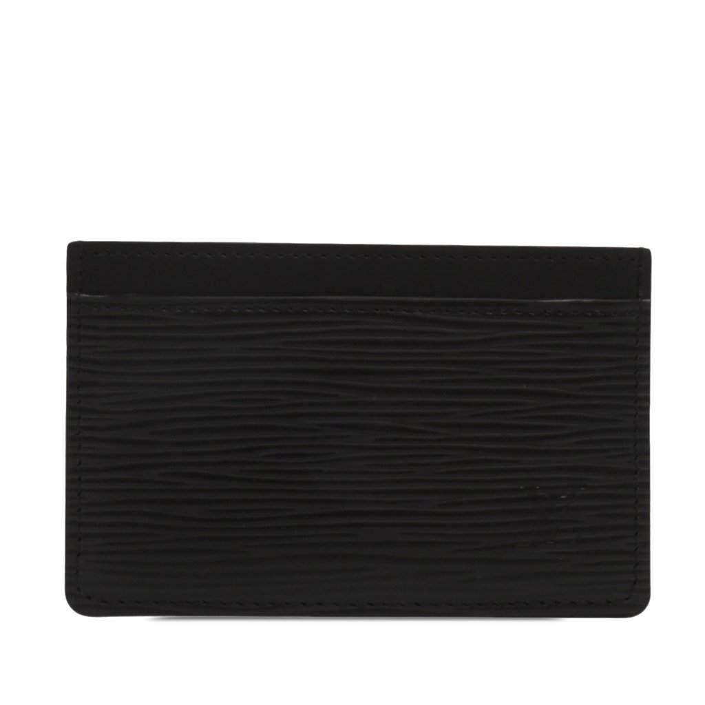 Louis Vuitton Epi Card Holder Black Leather Very good condition - Front View
