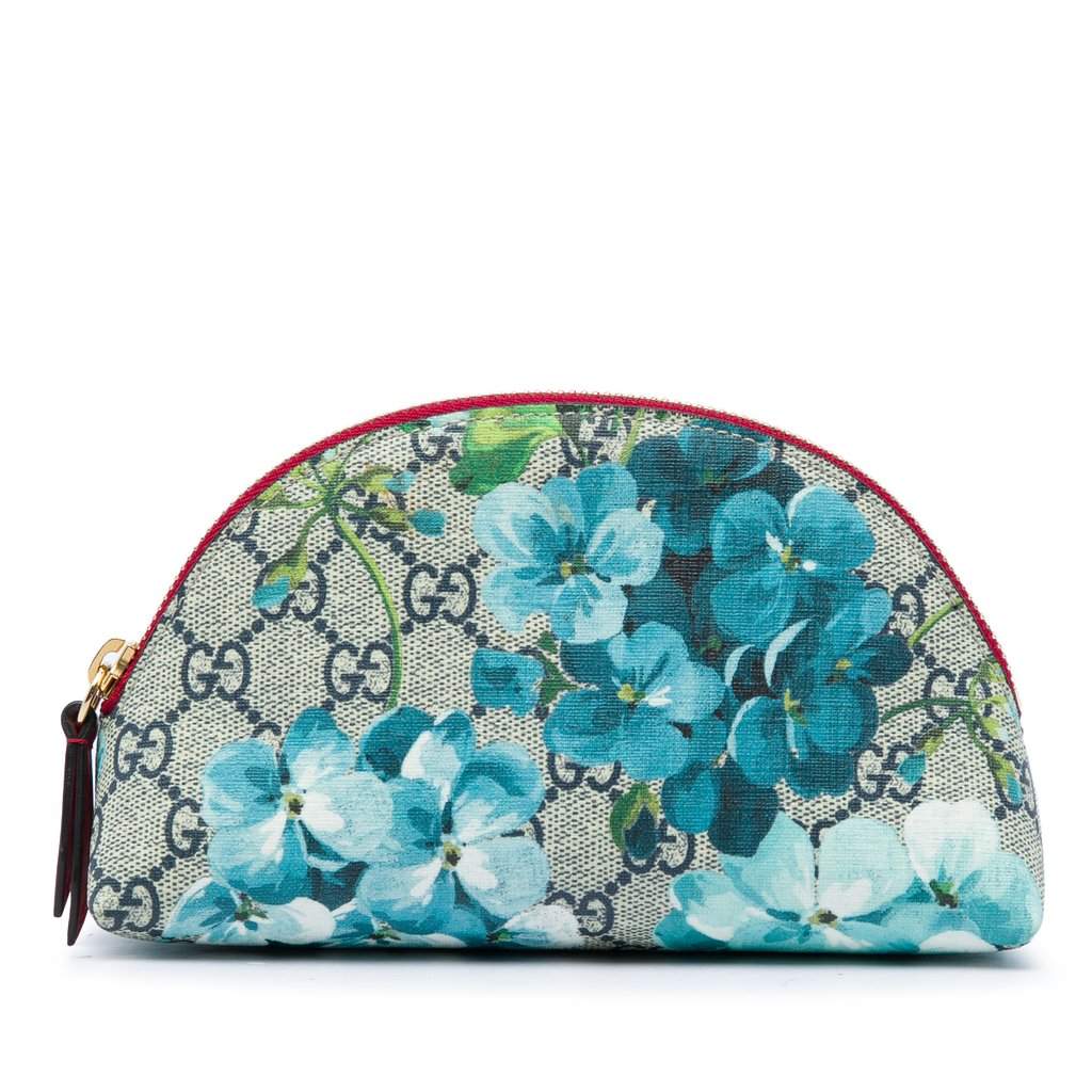 Gucci GG Supreme Blooms Cosmetic Pouch Beige Very good condition - Front View