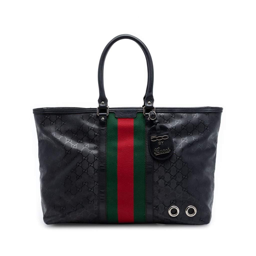Gucci Fiat 500 Large GG Imprime Web Tote Black Very good condition - Front View