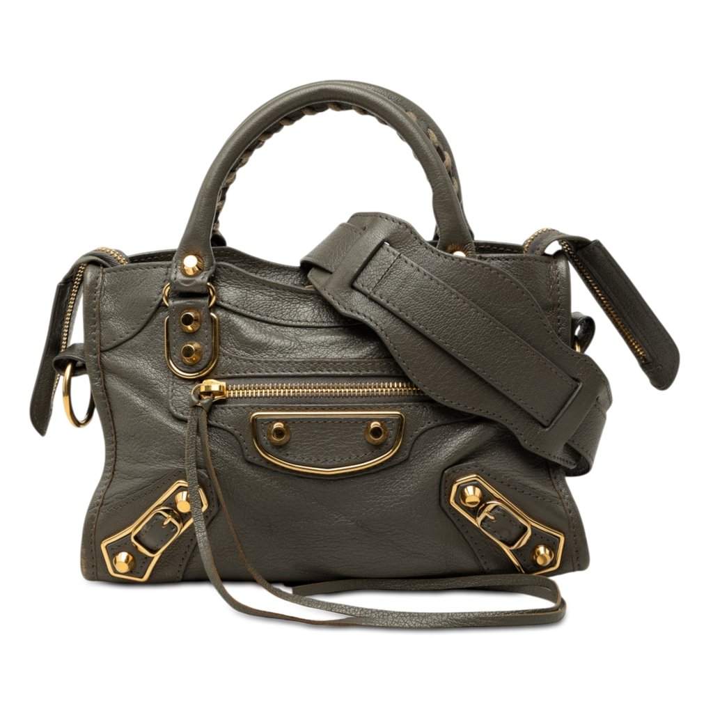 Balenciaga Mini Goatskin Motocross Classic Metallic Edge City Satchel MultiColor Leather Very good - Front View