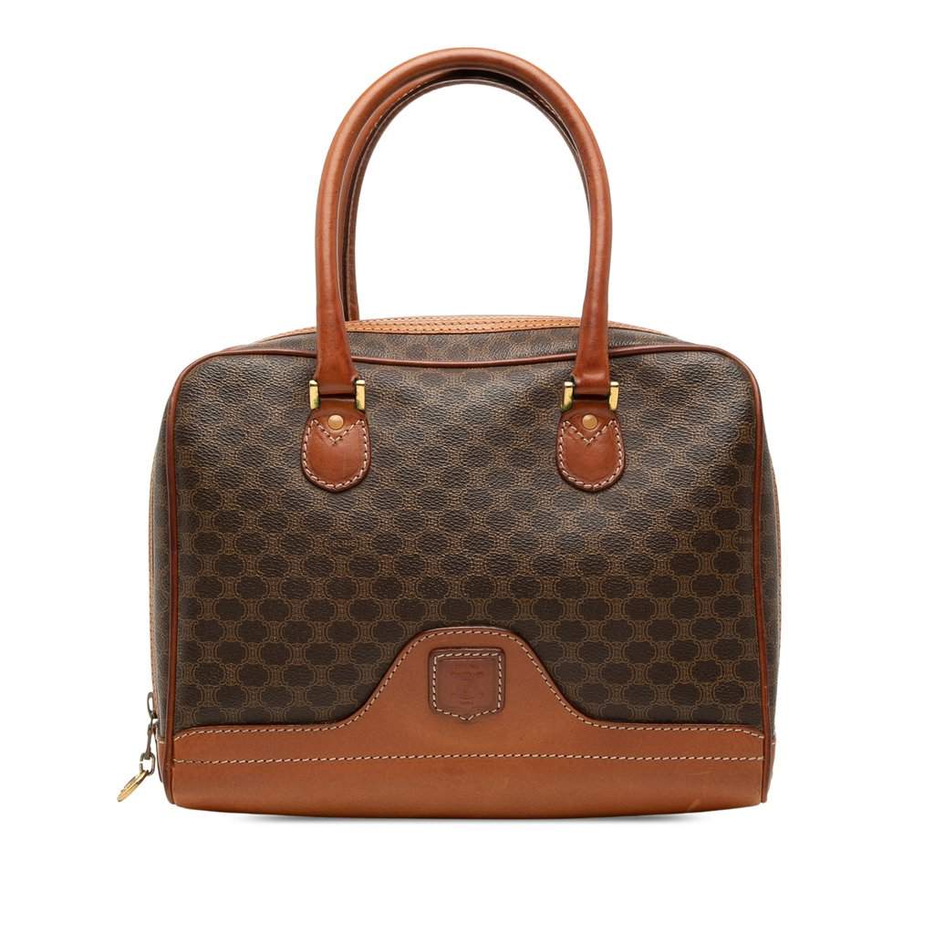 Celine Macadam Coated Canvas Handbag Brown Very good - Front View