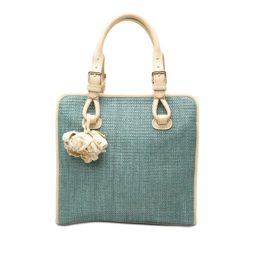 Celine Raffia Boogie Handbag Blue Very good condition - Front View
