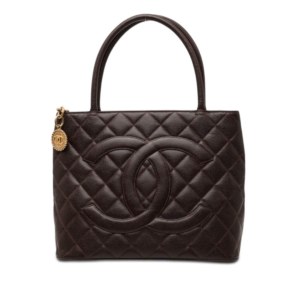Chanel Caviar Medallion Tote Brown Leather Very good condition - Front View