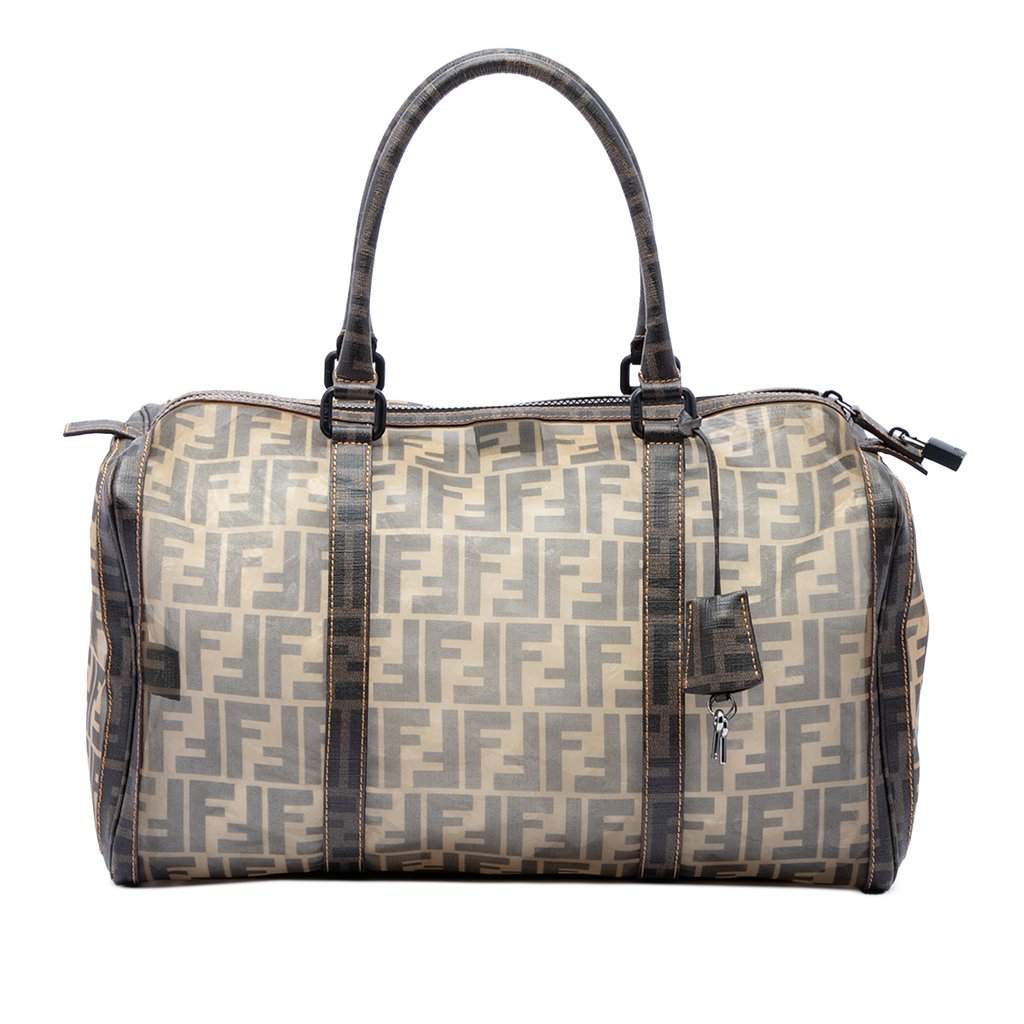Fendi Large Zucca Mesh Boston Bag Brown Very good - Front View