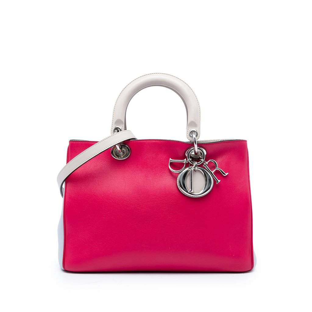 Dior Medium Tricolor Calfskin Diorissimo Tote Pink Leather Very good - Front View