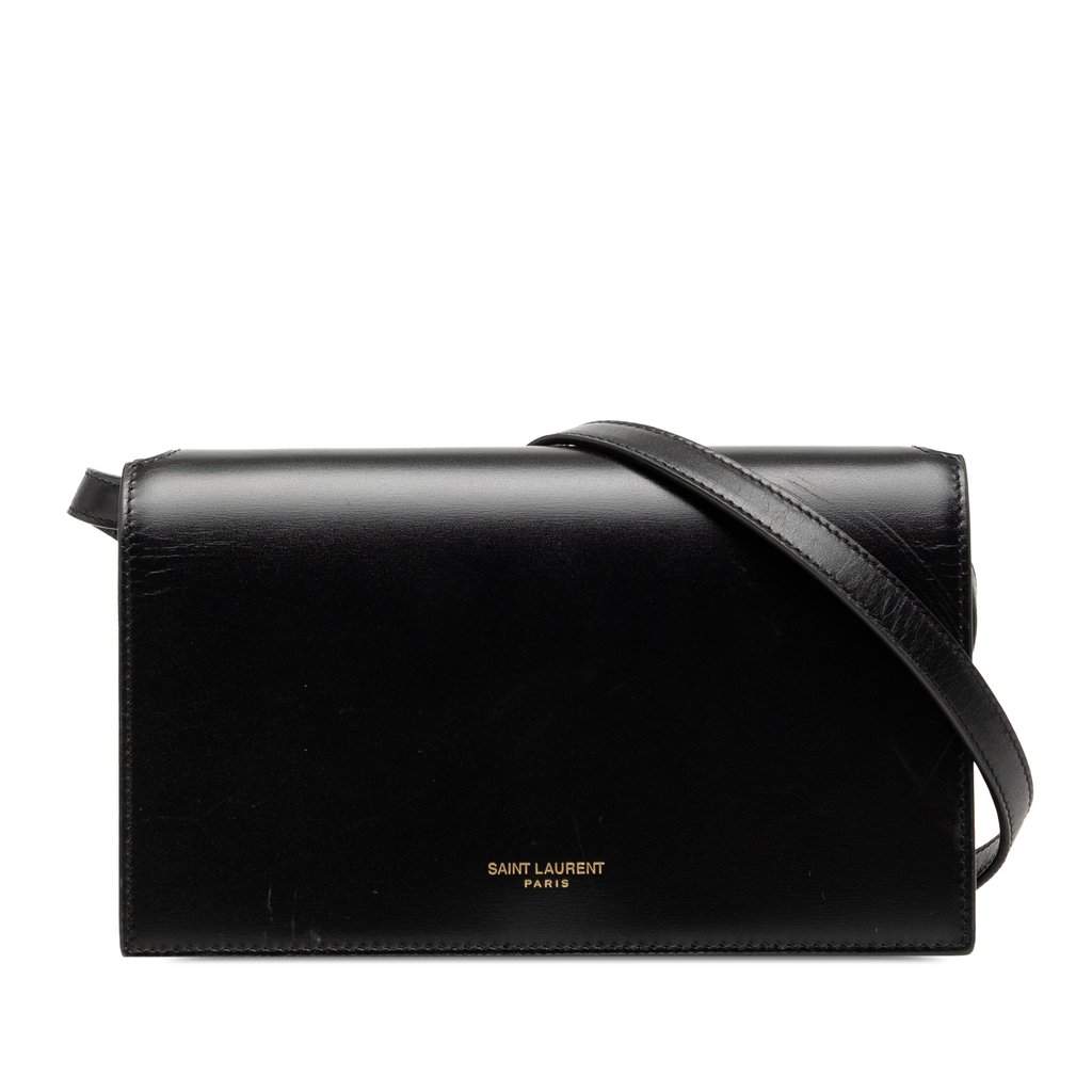 Saint Laurent Smooth Calfskin Crossbody Black Leather Very good condition - Front View