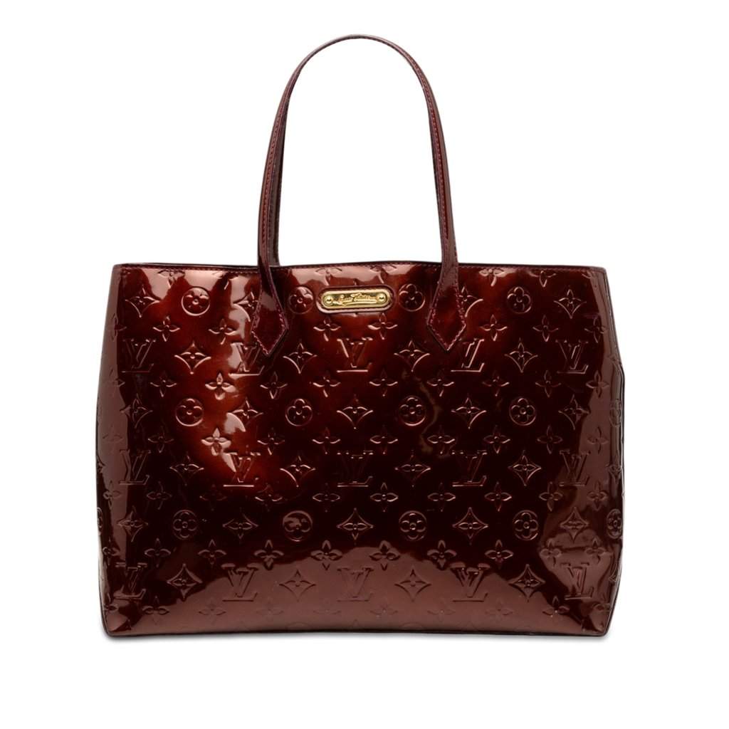 Louis Vuitton Monogram Vernis Wilshire MM Red Leather Very good - Front View