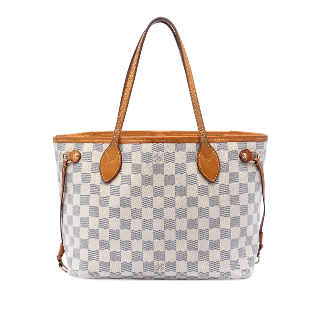 Louis Vuitton Damier Azur Neverfull PM White Very good - Front View
