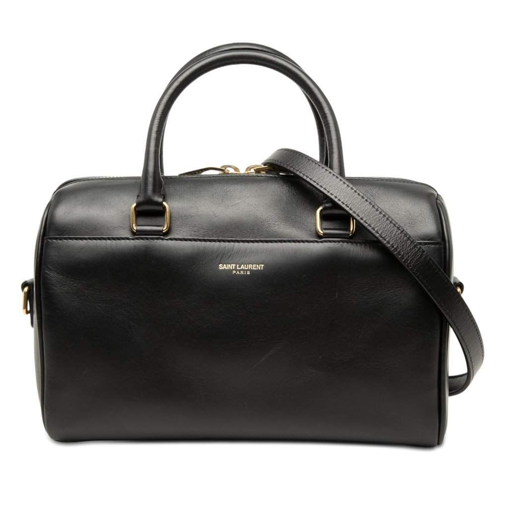Saint Laurent Baby Leather Classic Duffle Satchel Black Leather Very good - Front View