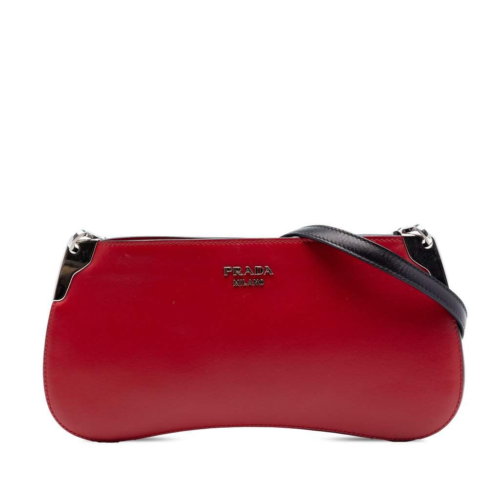 Prada City Calf Sidonie Crossbody Red Leather Very good condition - Front View