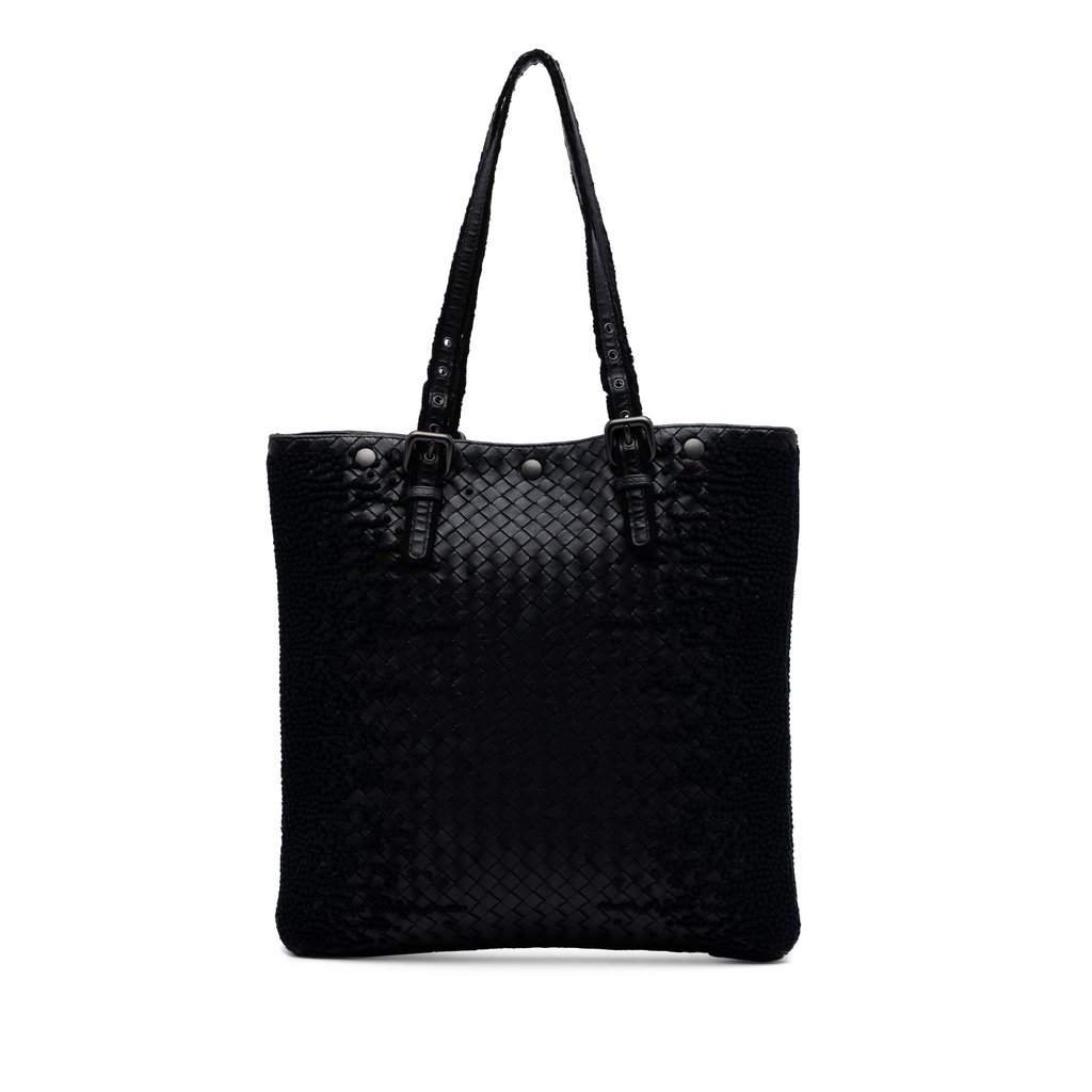 Bottega Veneta Nappa Intrecciato Tuffetage Tote Black Leather Very good condition - Front View