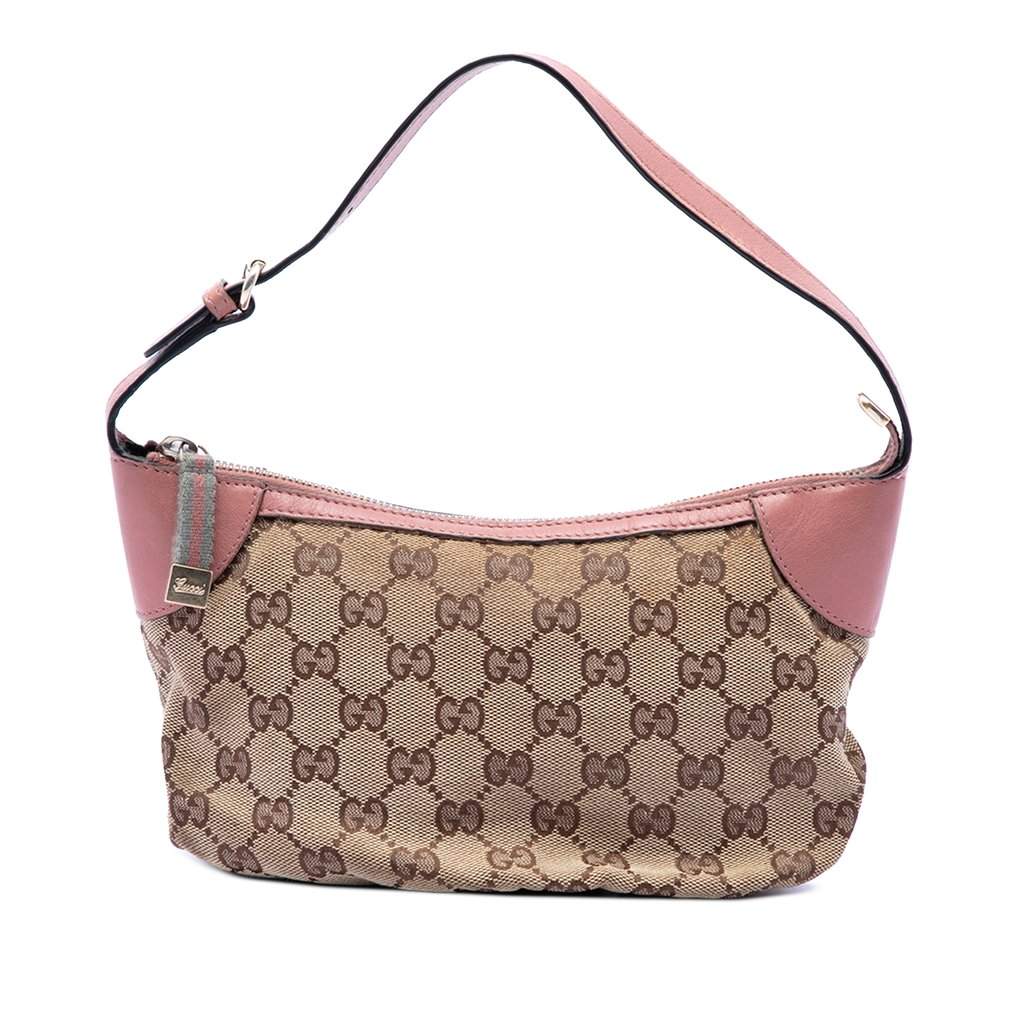 Gucci GG Canvas Web Handbag Beige Very good condition - Front View