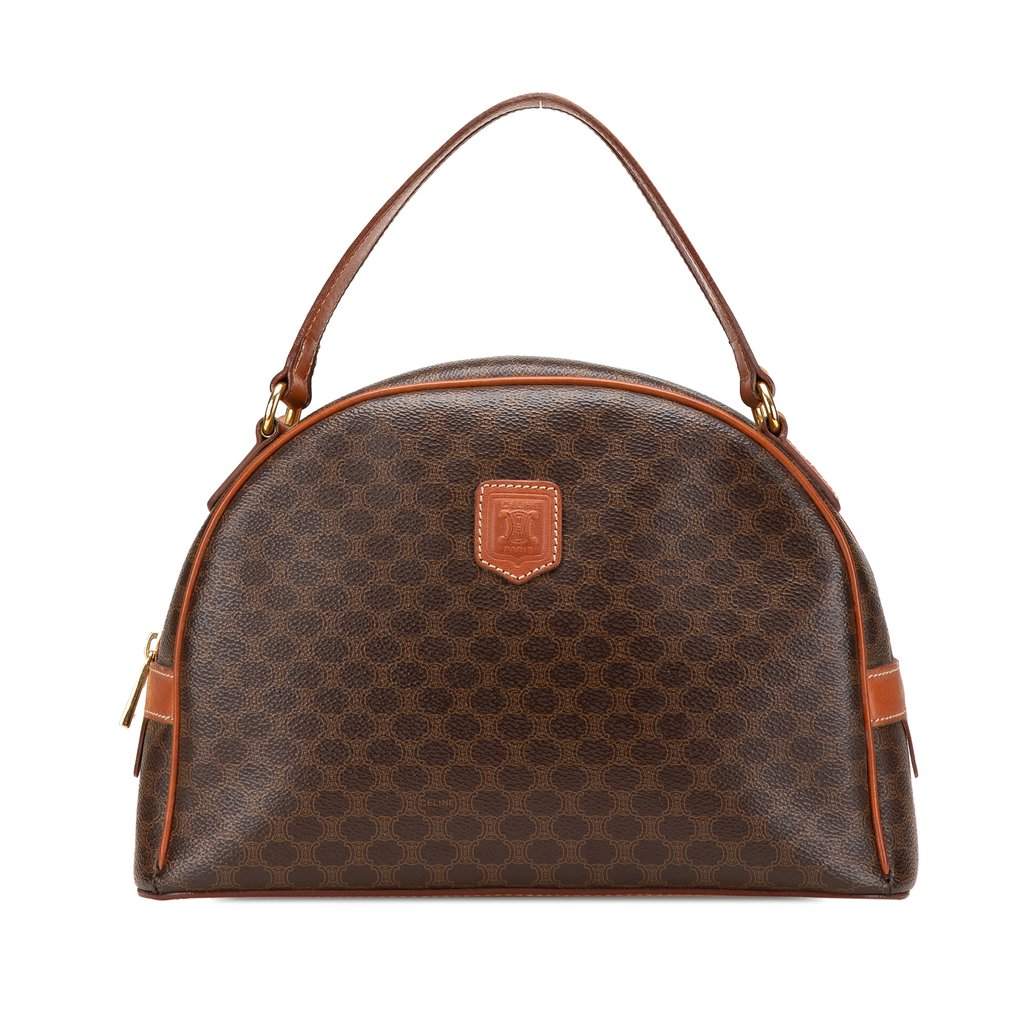 Celine Macadam Coated Canvas Handbag Brown Very good condition - Front View