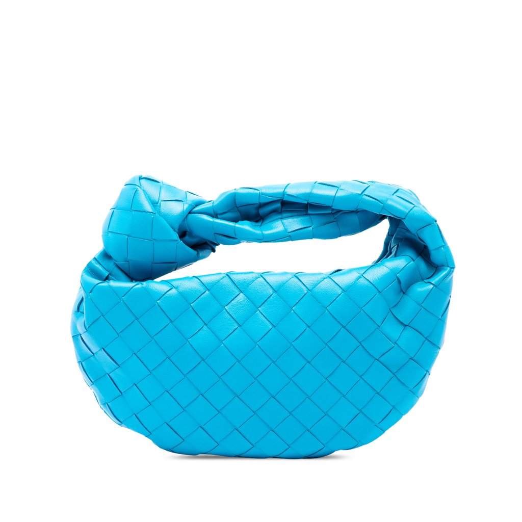 Bottega Veneta Mini Nappa Intrecciato Jodie Blue Leather Very good - Front View
