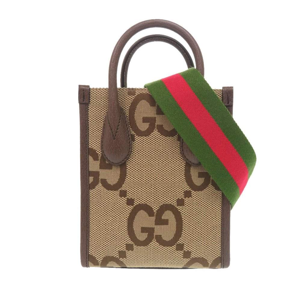 Gucci Mini Jumbo GG Canvas Web Satchel Beige Very good condition - Front View