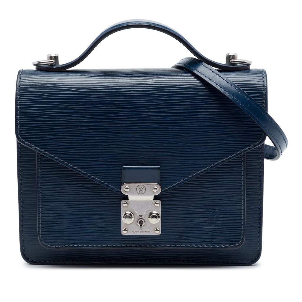 Louis Vuitton Epi Monceau BB Blue Leather Very good - Front View