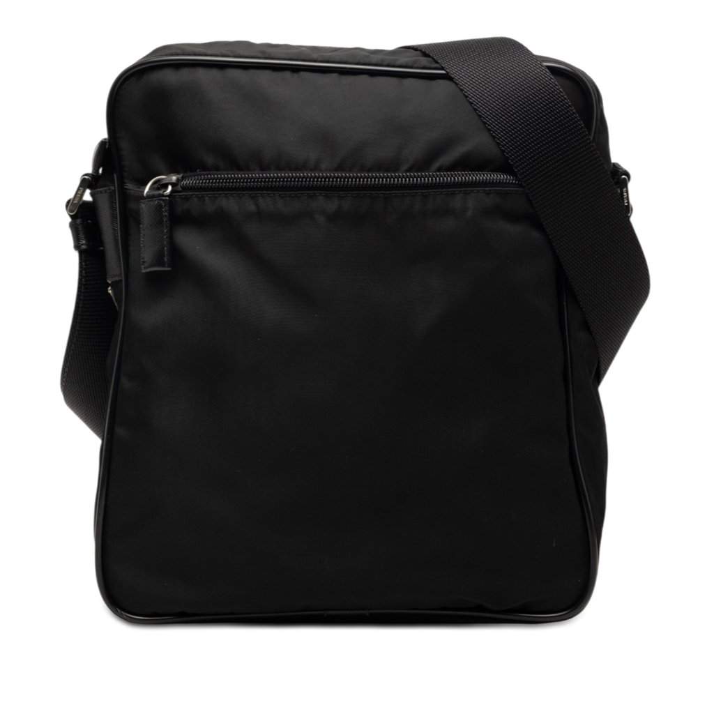 Prada Tessuto Zip Top Crossbody Black Very good condition - Front View