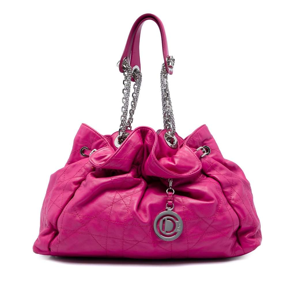 Dior Lambskin Cannage Le Trente Tote Pink Leather Very good - Front View