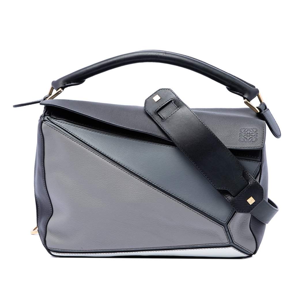 LOEWE Medium Tricolor Calfskin Puzzle Satchel MultiColor Leather Very good condition - Front View