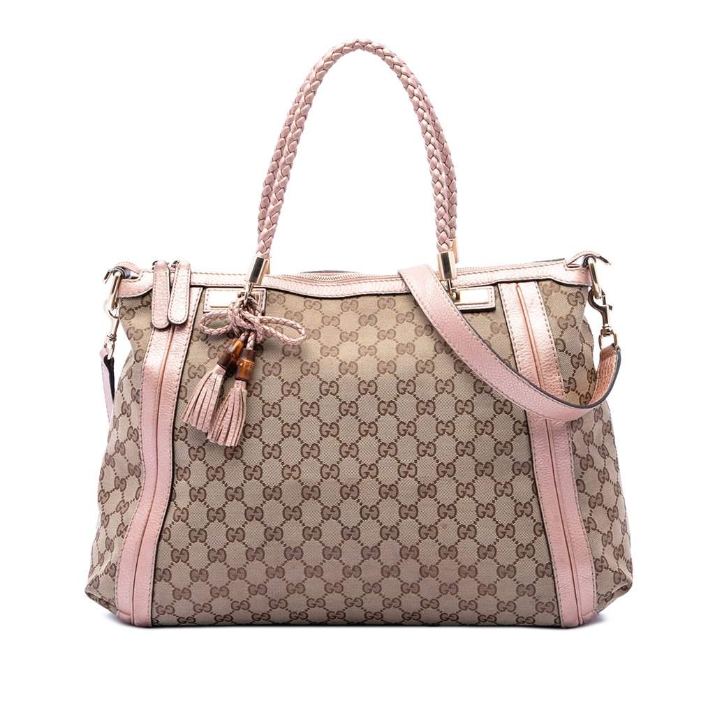 Gucci GG Canvas Bella Convertible Tote Beige Very good condition - Front View