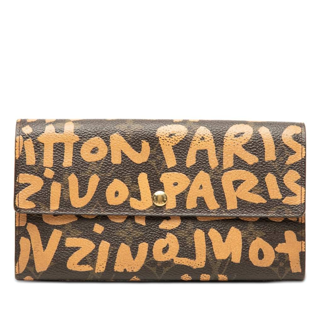 Louis Vuitton Stephen Sprouse Monogram Graffiti Porte Monnaie Credit Brown Very good - Front View