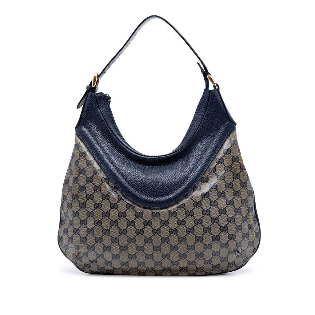 Gucci GG Crystal Hysteria Crest Hobo Blue Very good condition - Front View