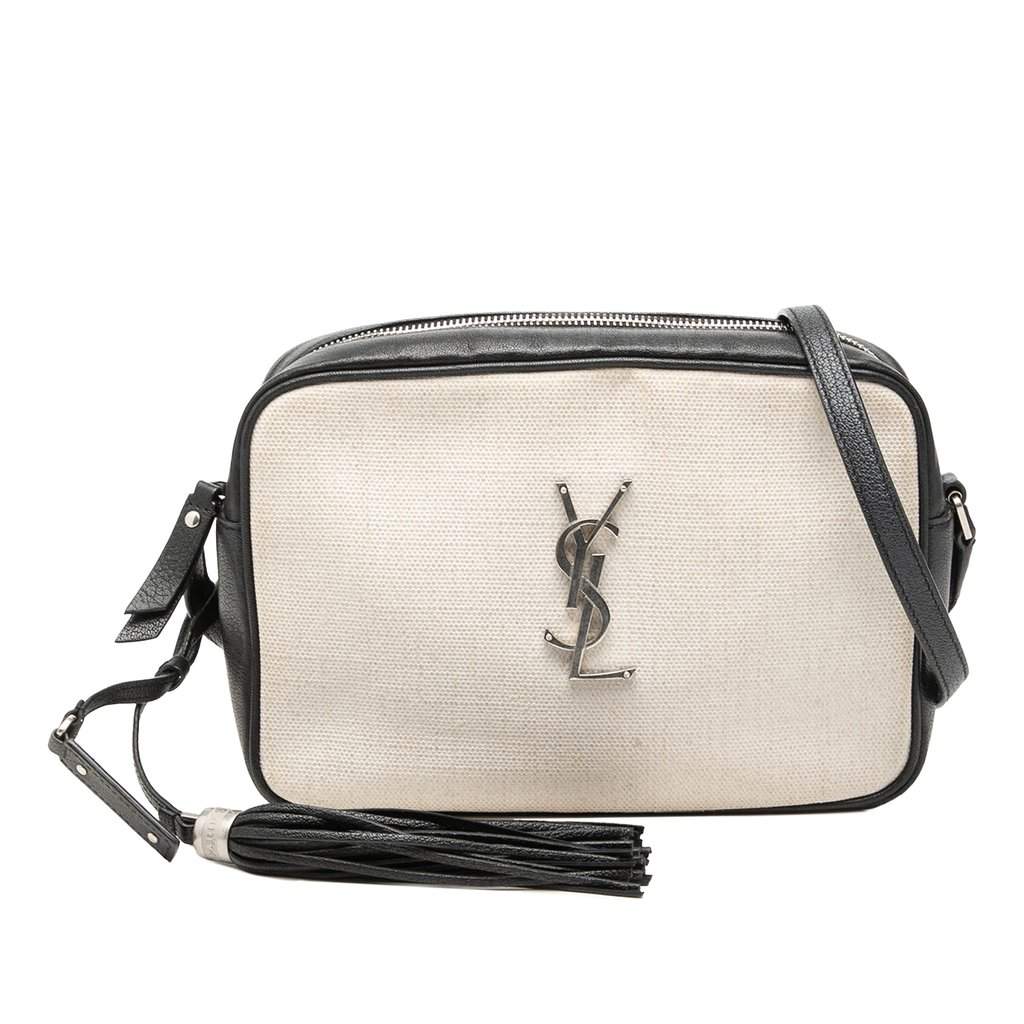Saint Laurent Canvas Monogram Lou Camera Bag White Very good - Front View
