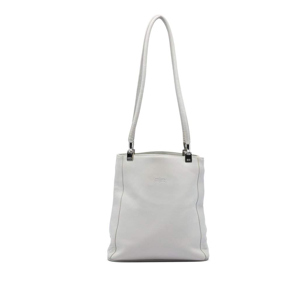 Balenciaga Soft Leather Shopper Tote White Leather Very good - Front View