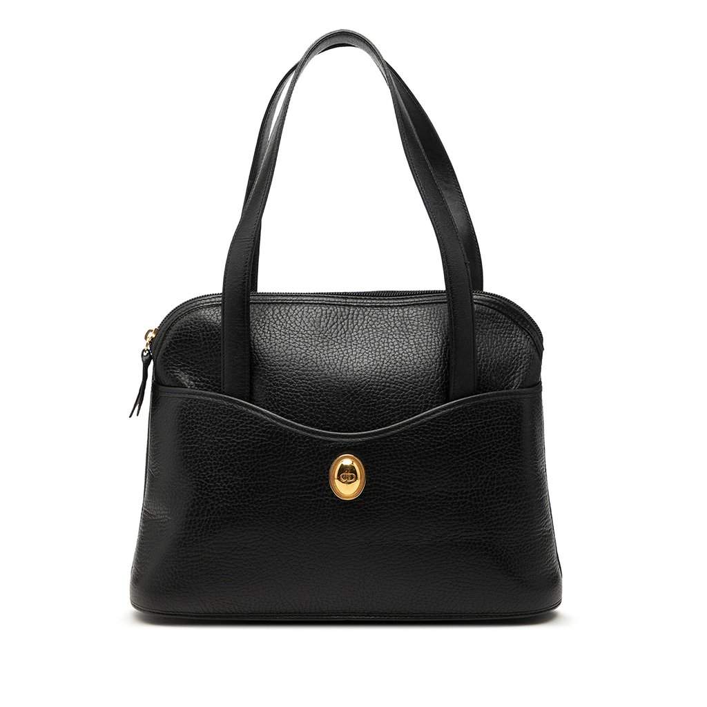 Dior Leather CD Logo Handbag Black Leather Very good condition - Front View