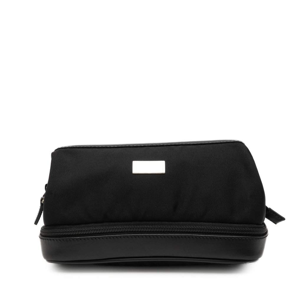 Gucci Canvas Toiletry Pouch Black Very good condition - Front View