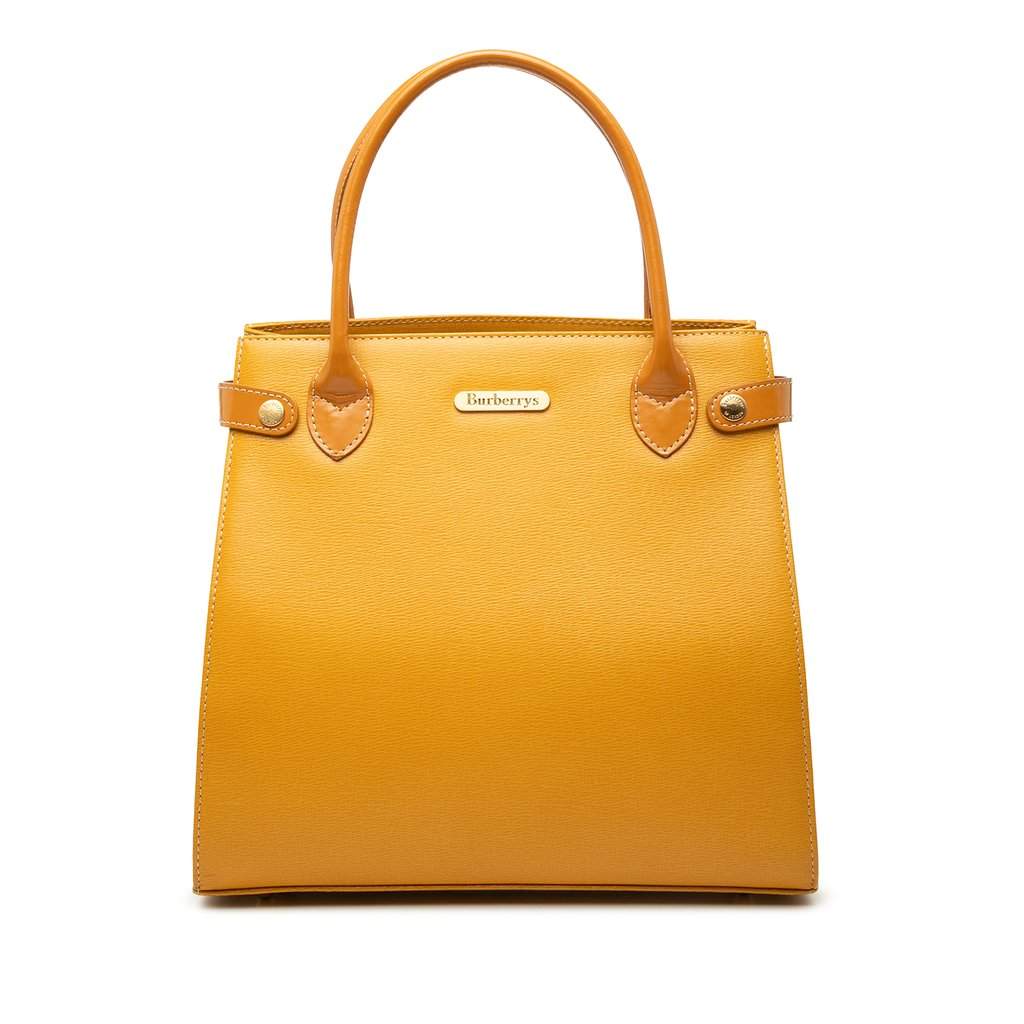 Burberry Leather Handbag Yellow Leather Very good - Front View