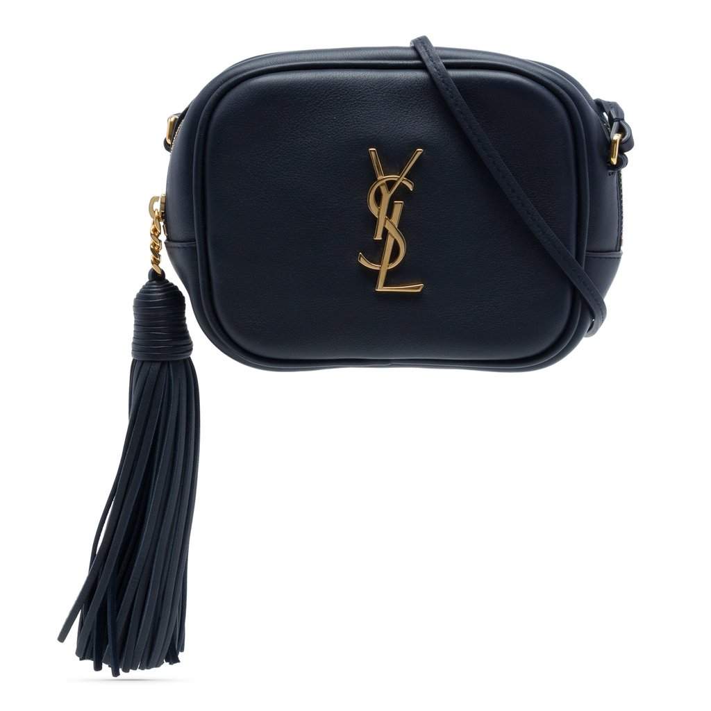 Saint Laurent Calfskin Monogram Blogger Bag Blue Leather Very good - Front View