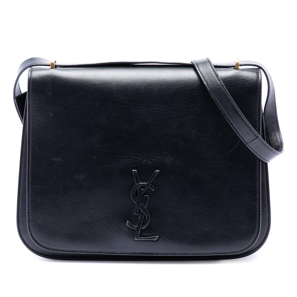 Saint Laurent Medium Smooth Calfskin Spontini Crossbody Black Leather Very good - Front View