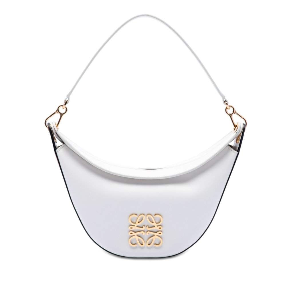Loewe Anagram Leather Luna Hobo Bag White Leather Very good condition - Front View