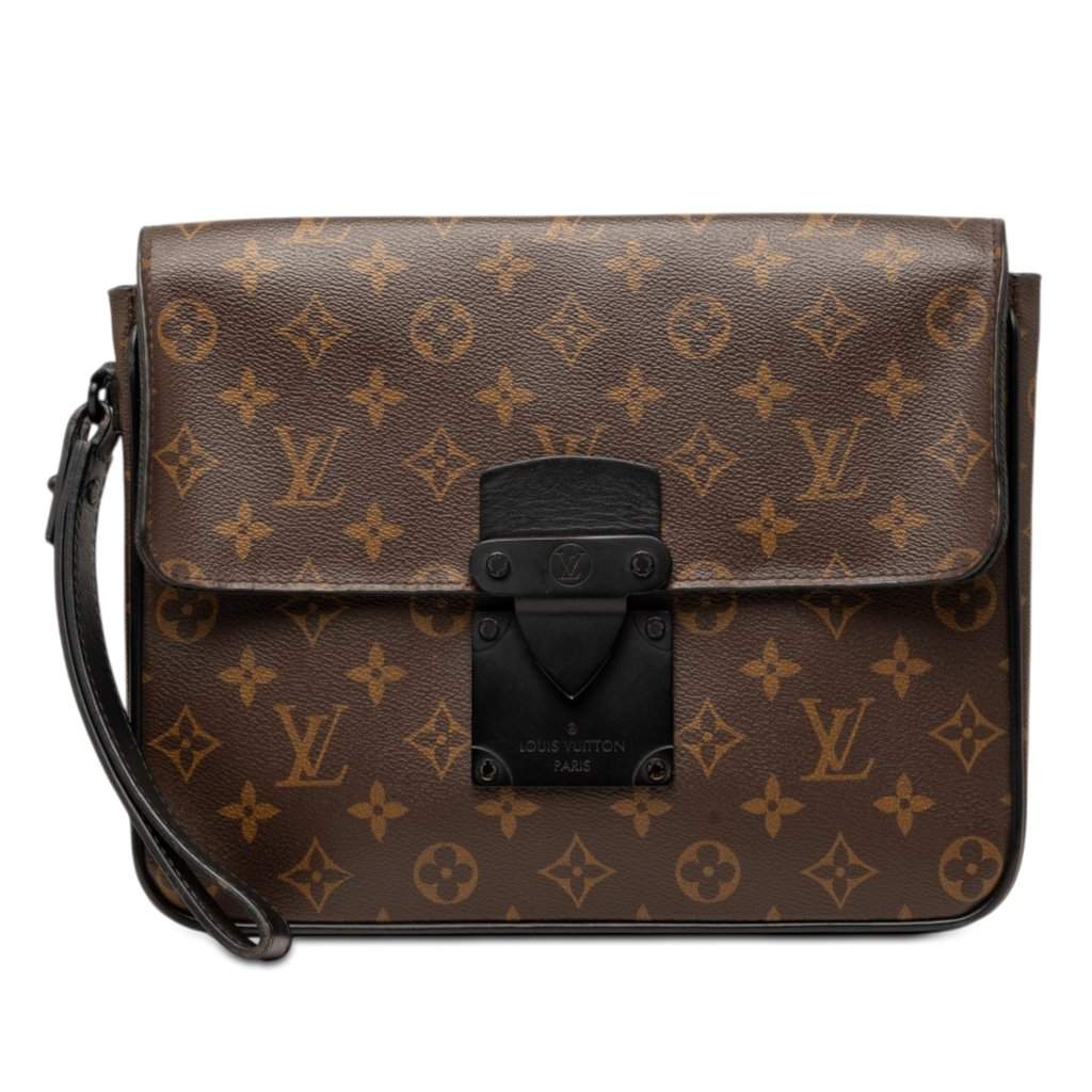 Louis Vuitton Monogram Macassar S Lock A4 Pouch Brown Very good condition - Front View