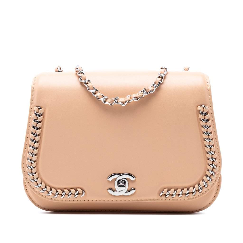 Chanel Small Calfskin Braided Chic Flap Brown Leather Very good condition - Front View