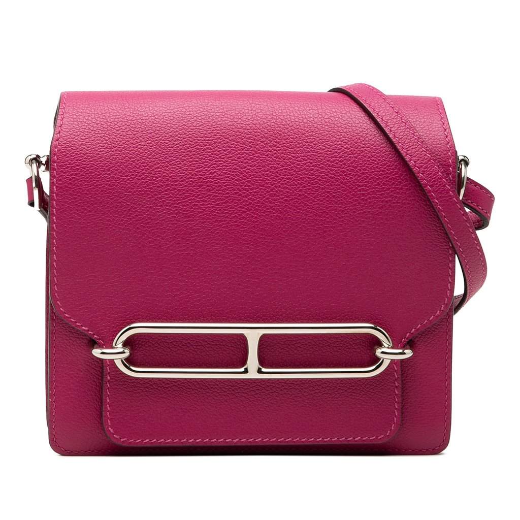 Hermès Mini Evercolor Sac Roulis 18 Pink Leather Very good condition - Front View