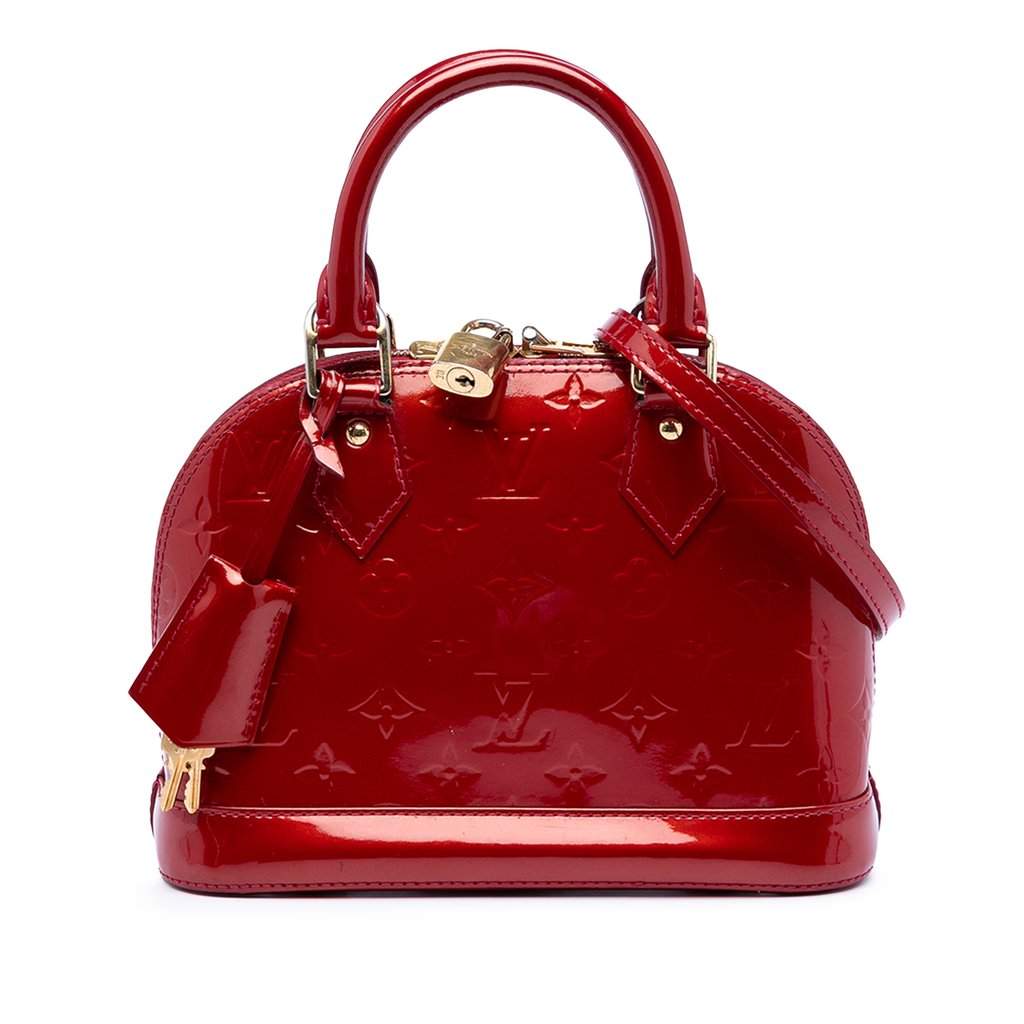 Louis Vuitton Monogram Vernis Alma BB Red Leather Very good condition - Front View