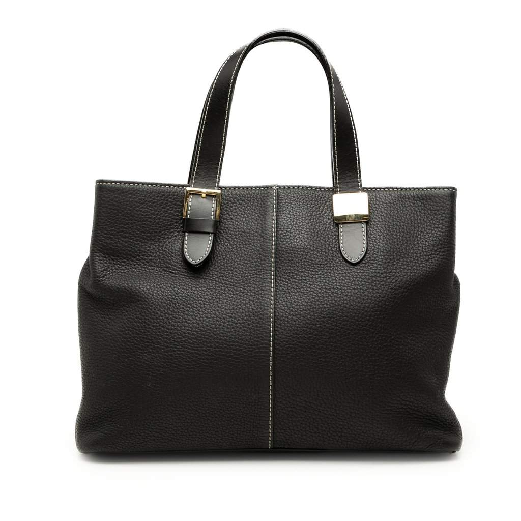 Burberry Leather Tote Black Leather Very good - Front View