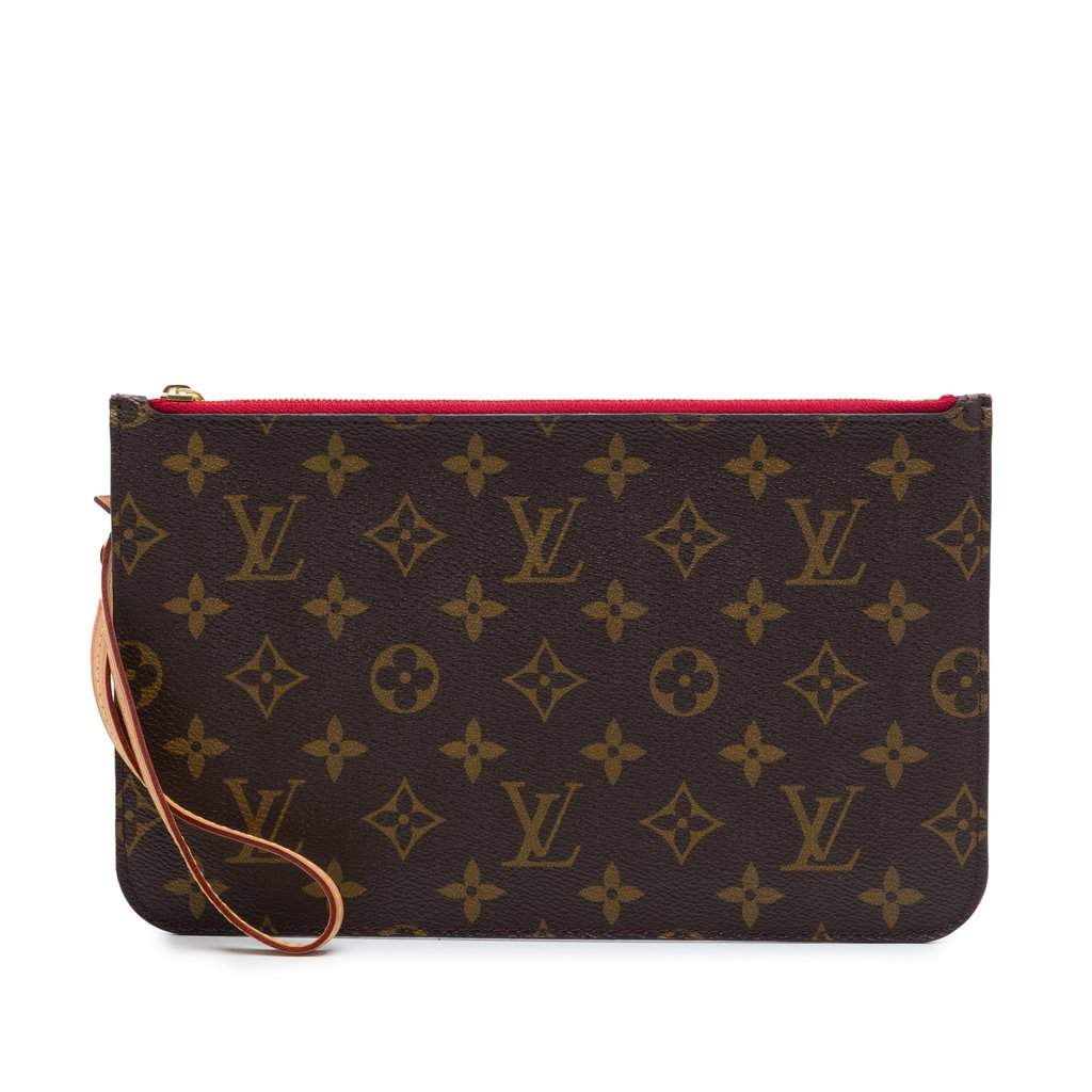 Louis Vuitton Monogram Neverfull Pochette Brown Very good - Front View