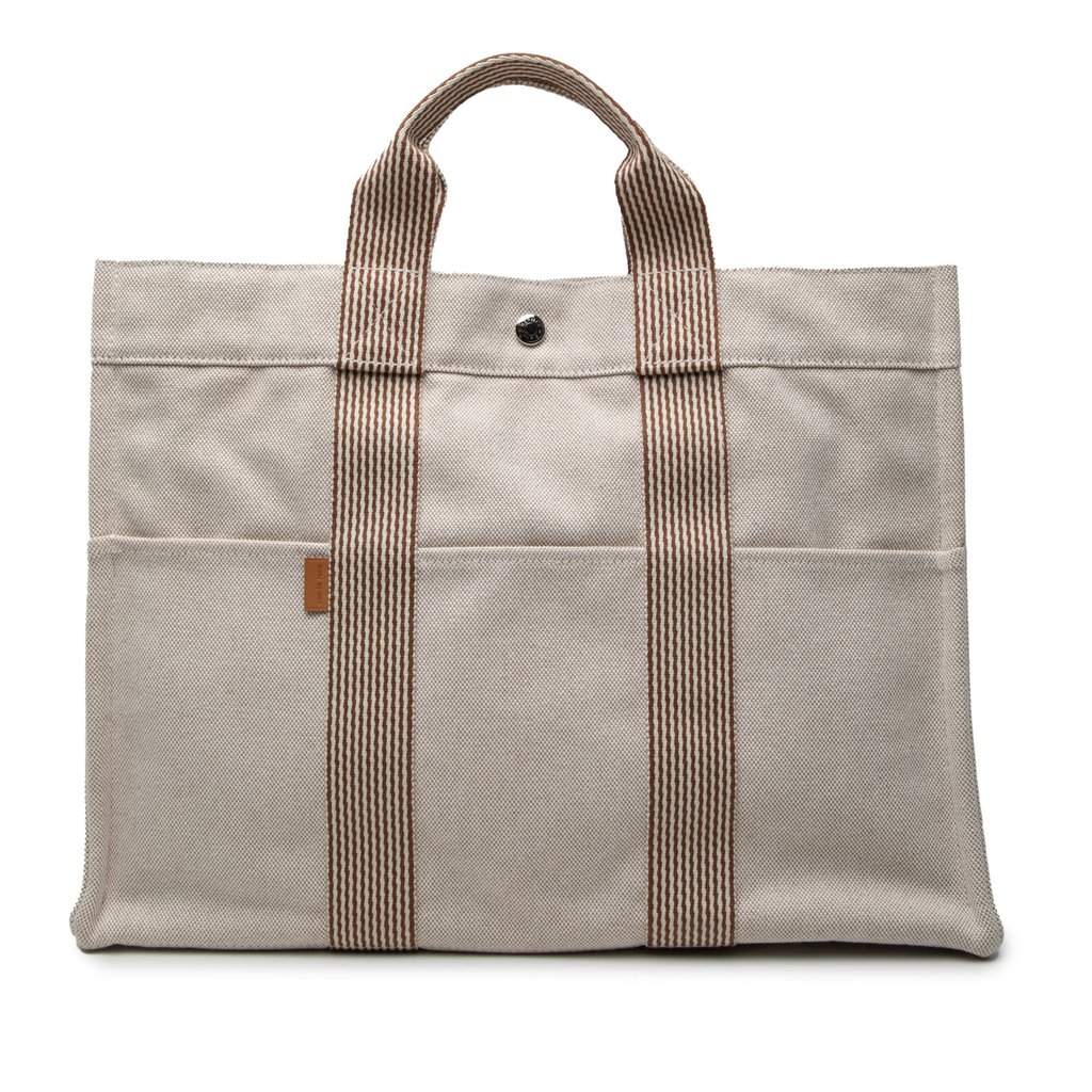 Hermès Canvas Fourre Tout MM Beige Very good - Front View