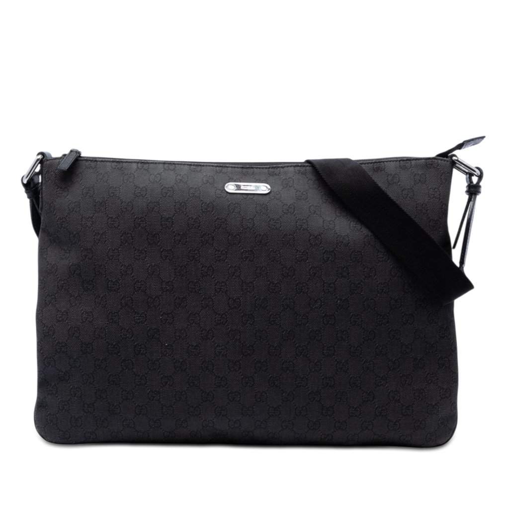 Gucci GG Denim Crossbody Black Very good condition - Front View